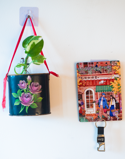 Katha Plates 5-Hook Keyholder • Multicolor • 5″×7″ • MDF • Wall-Mounted for Entryway (A Walk to Remember)