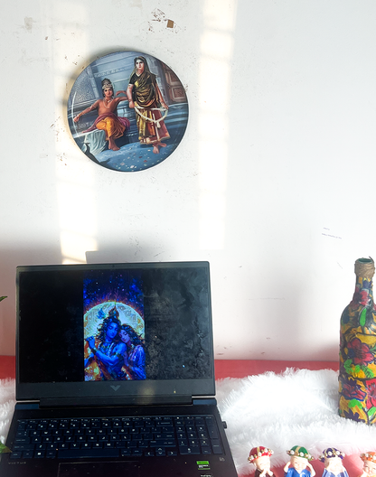 Radha Krishna Kathayein | The Celestial Harmony | Wall Décor Plate | 10"